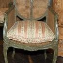 Pair French Caned & Painted Chairs