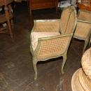 Pair French Caned & Painted Chairs