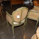 Pair French Caned & Painted Chairs