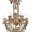 Italian Brass & Crystal Chandelier