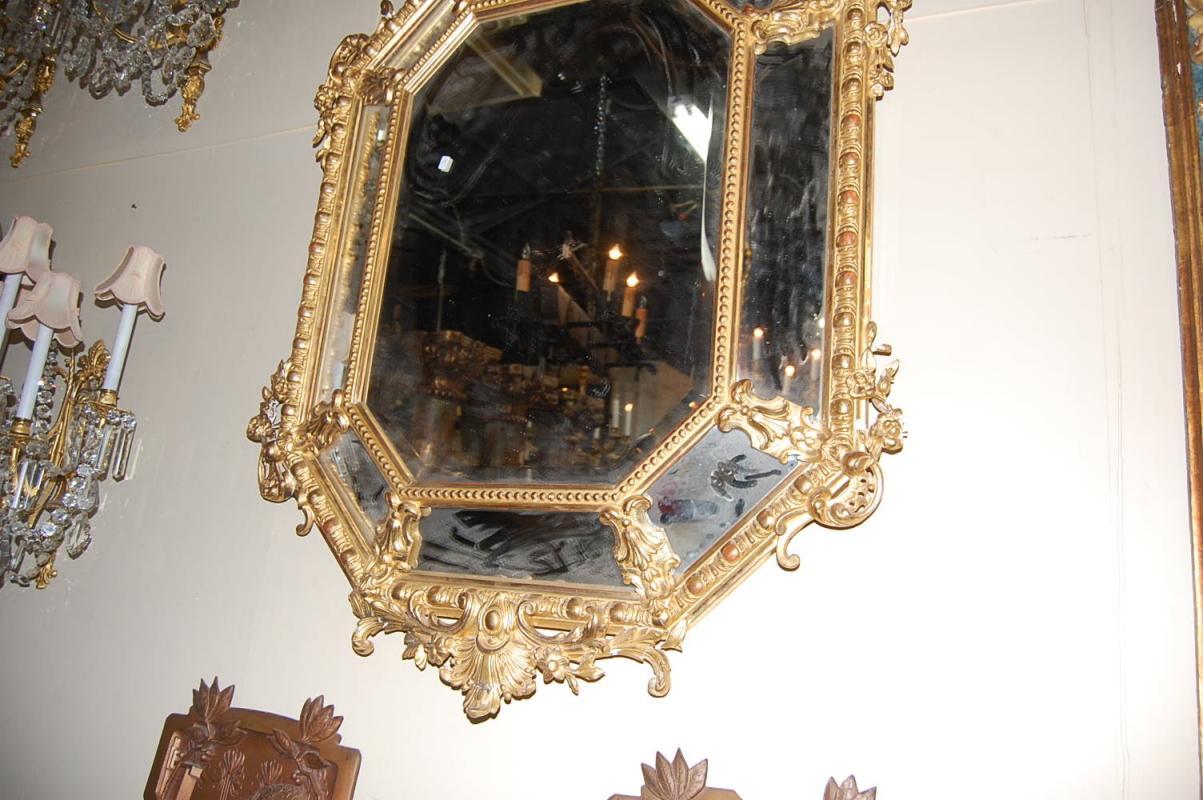 French Giltwood Cushion Mirror
