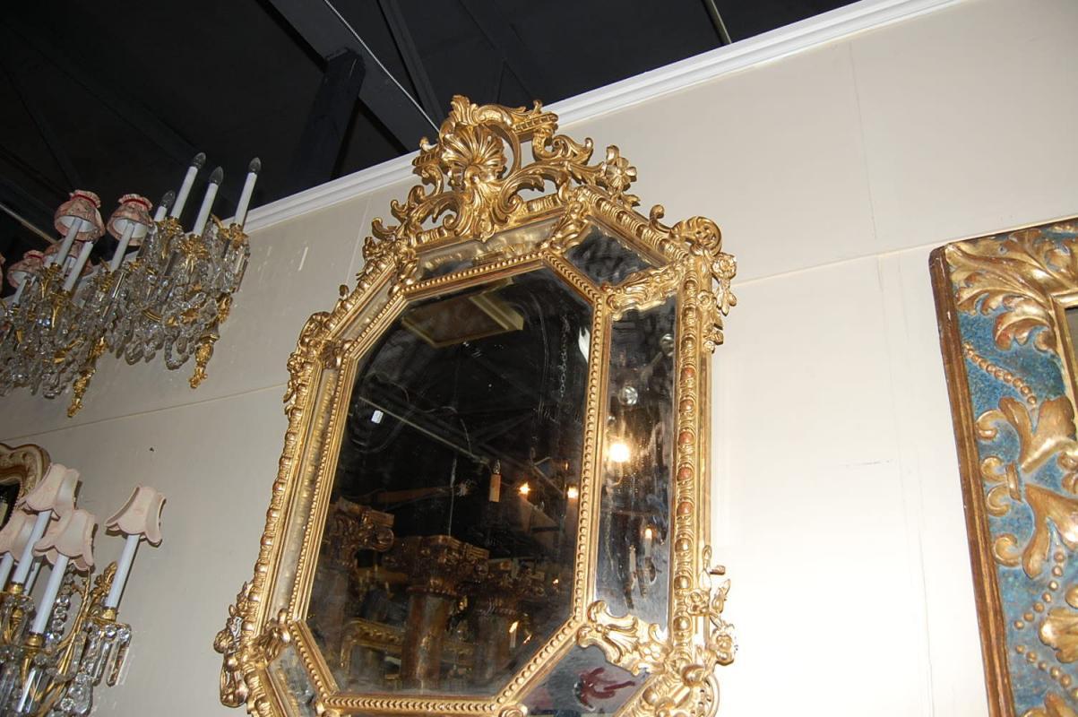 French Giltwood Cushion Mirror