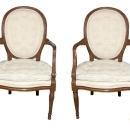 Pair French Walnut Armchairs
