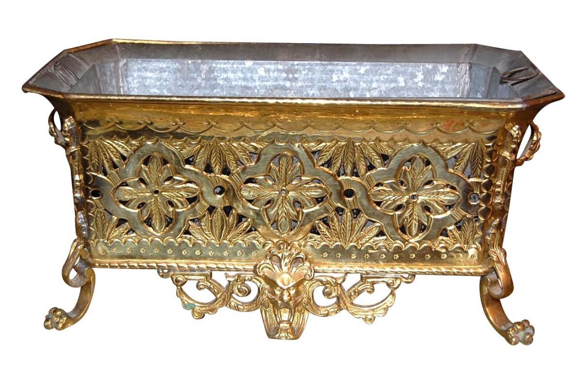Antique Brass Jardiniere