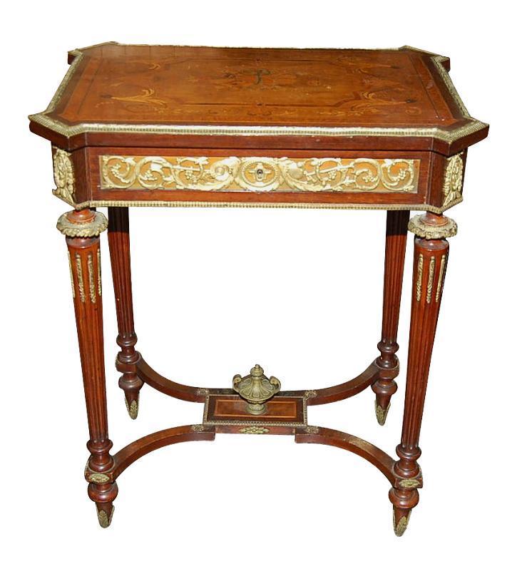 French Marquetry Sewing Table