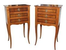 Pair French Walnut Side Tables