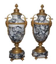Pair French Marble Urns