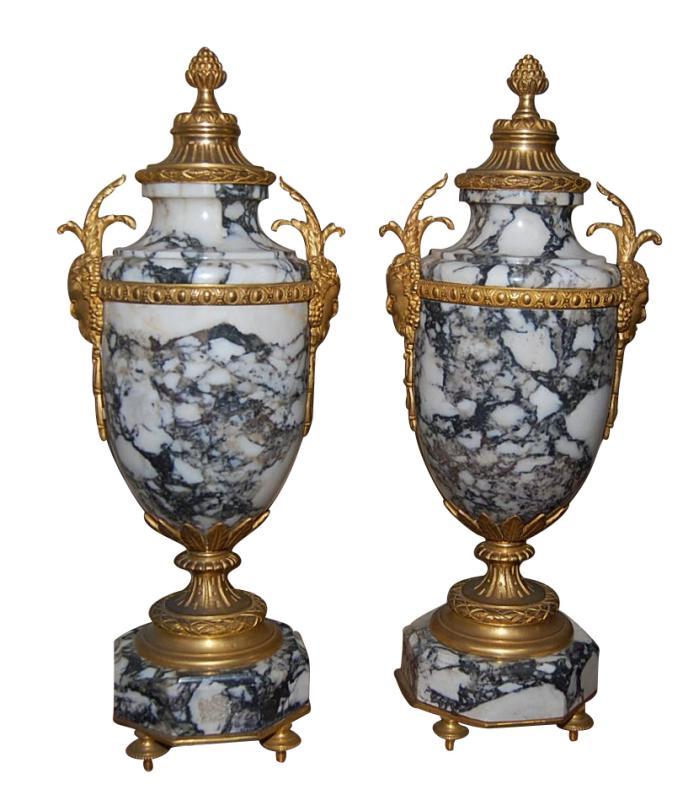 Pair French Marble Urns