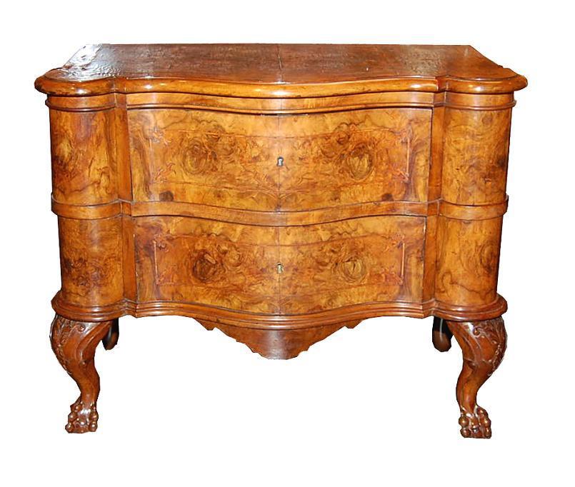 Dutch Burl Walnut Commode
