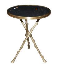 Petite Bronze & Granite Side Table