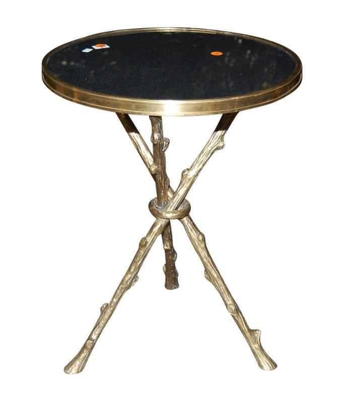 Petite Bronze & Granite Side Table