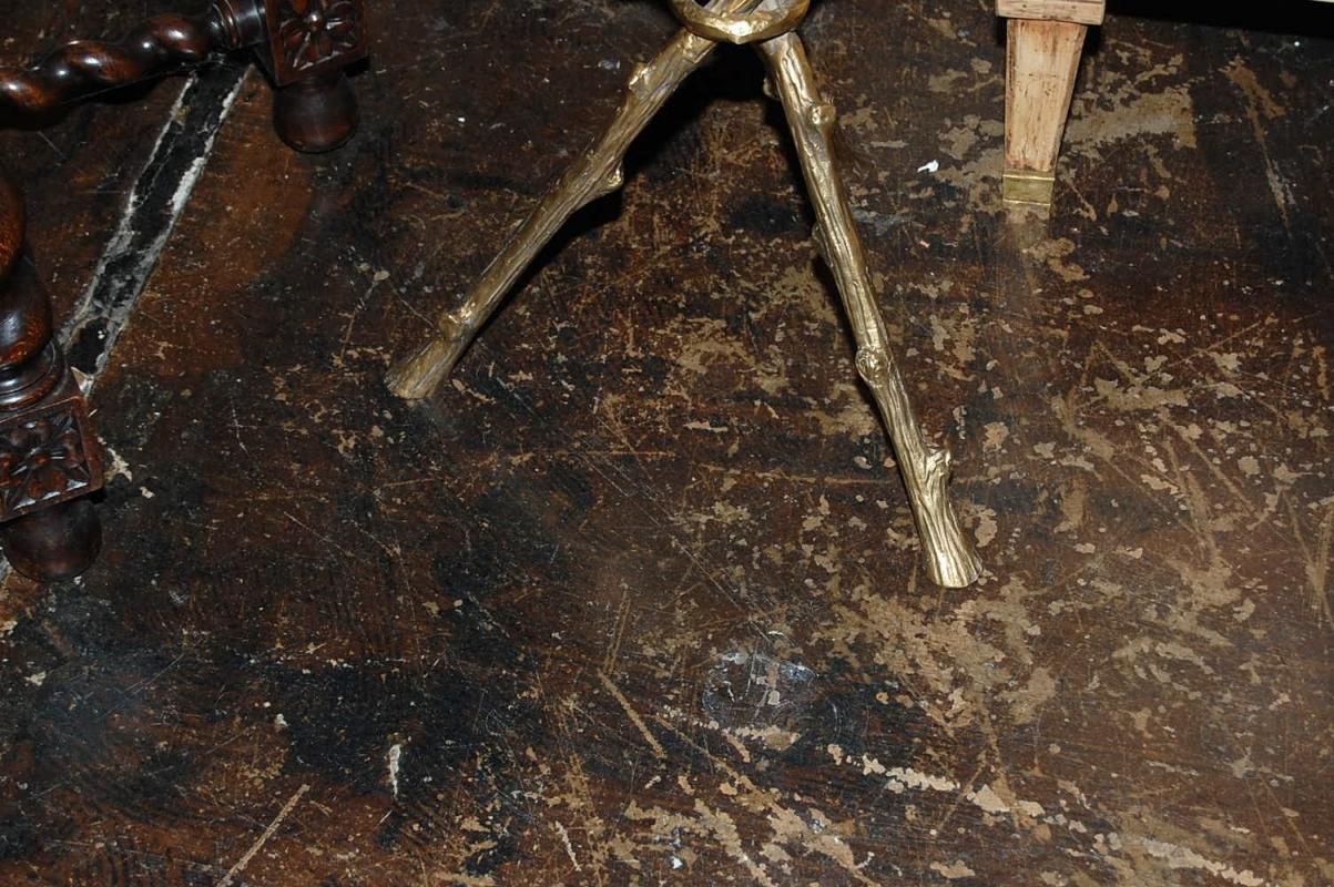 Petite Bronze & Granite Side Table