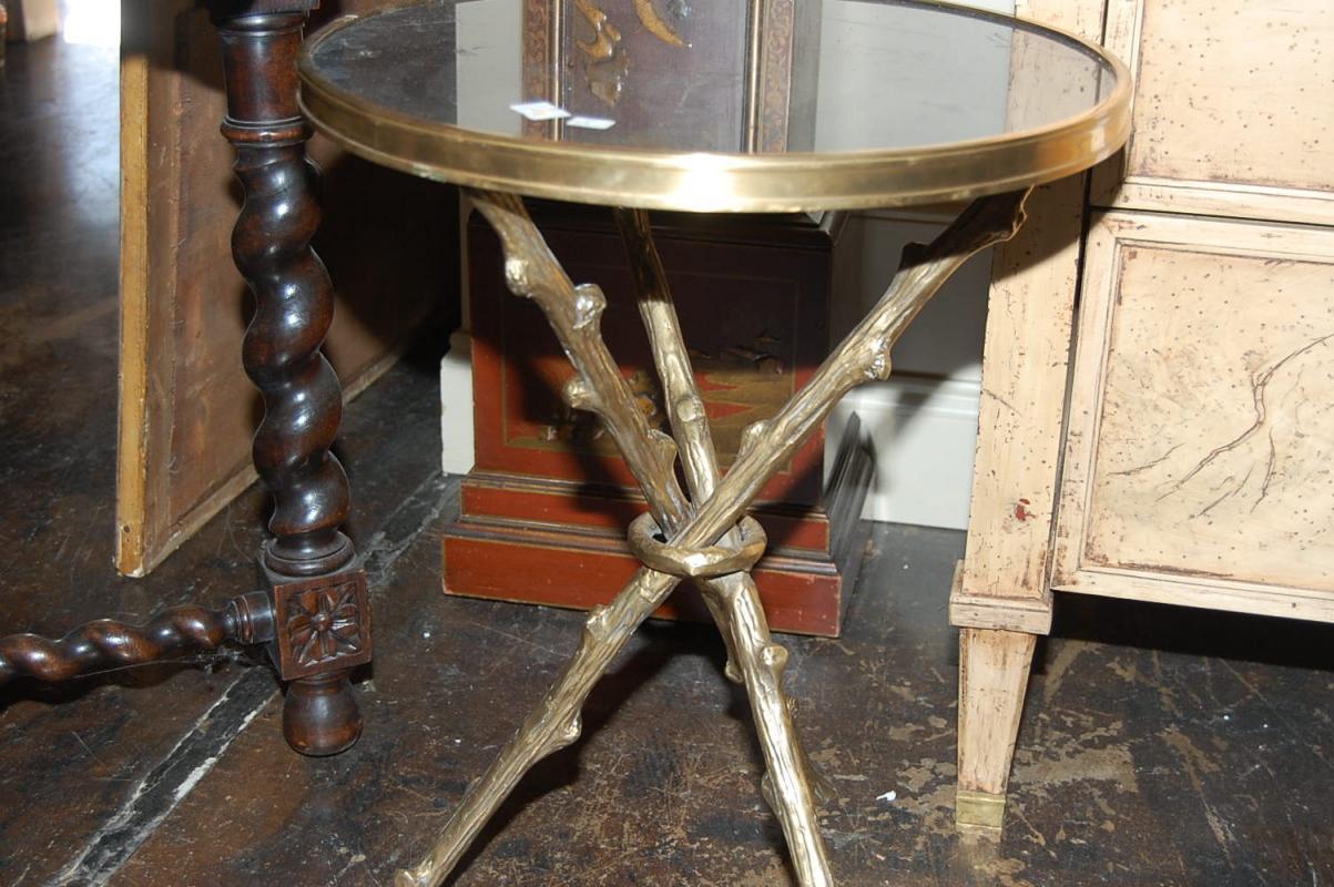 Petite Bronze & Granite Side Table