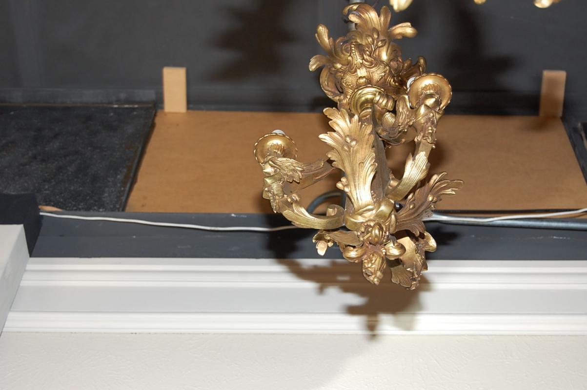 Petite French Bronze Cherub Chandelier