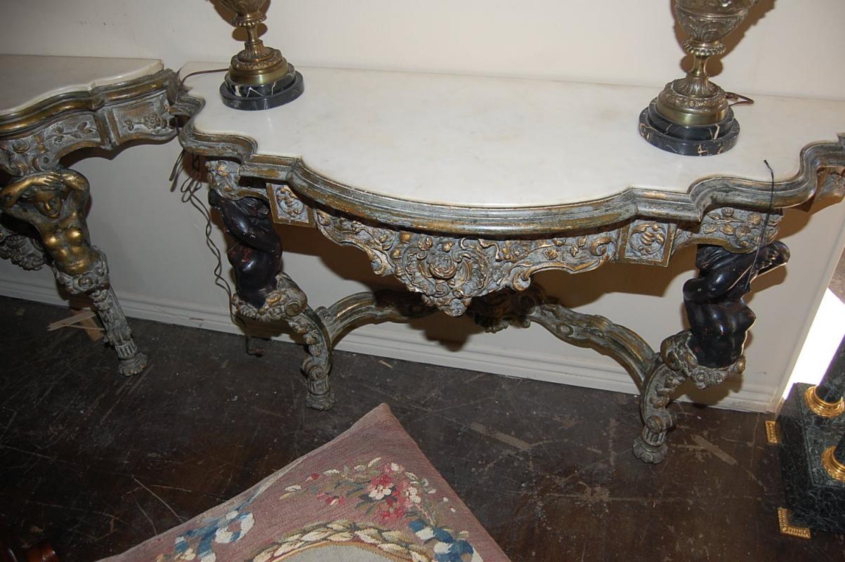 Pair Antique Italian Consoles