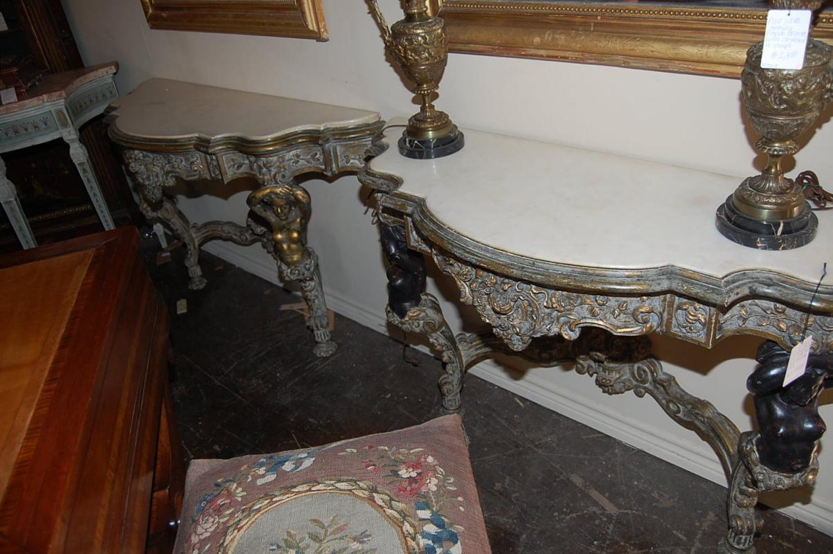 Pair Antique Italian Consoles