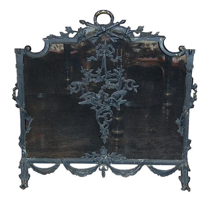 Painted Bronze Fire Screen