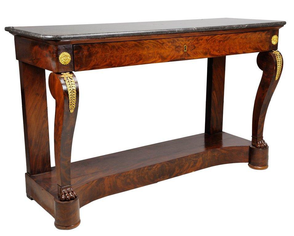 19th Century French Empire Mahogany Console