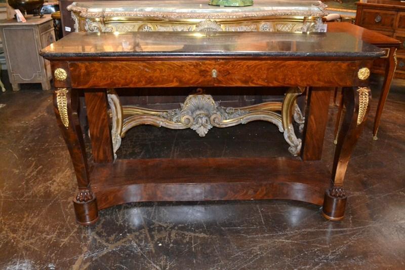 19th Century French Empire Mahogany Console