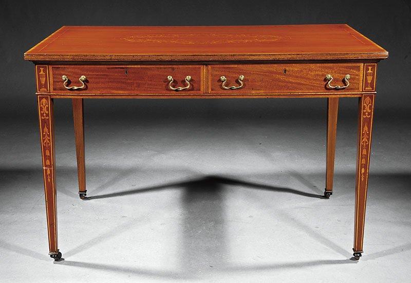 Edwardian Inlaid Partner's Desk