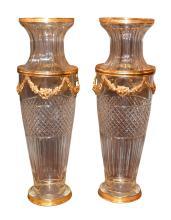 Fine Pair Baccarat Style Vases
