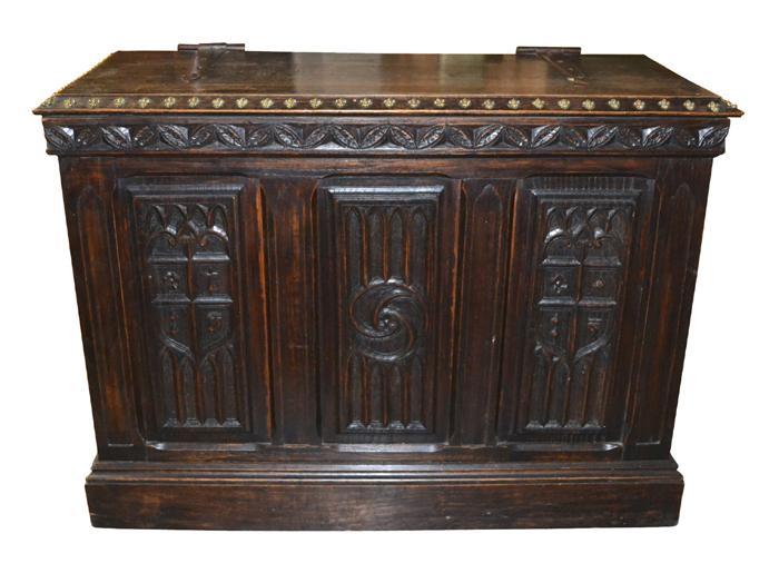 French Oak Carved Trunk