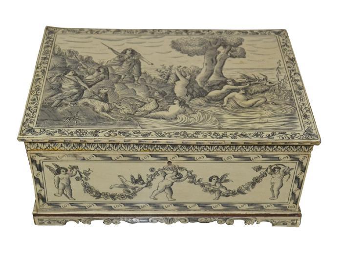 19th Century Italian Ivory Penwork Box