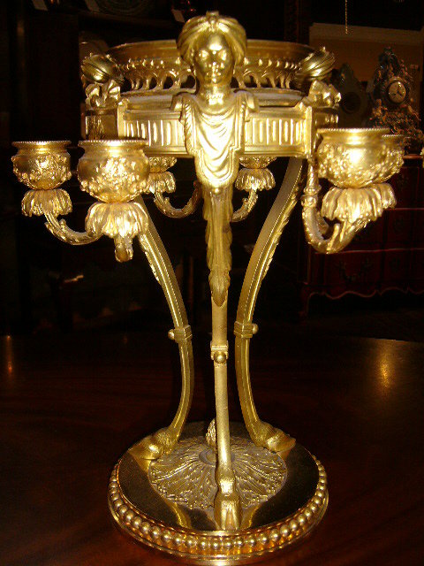A Superb Pair of French Dore Bronze Candelabras