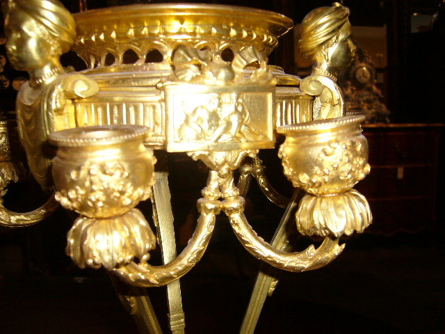 A Superb Pair of French Dore Bronze Candelabras