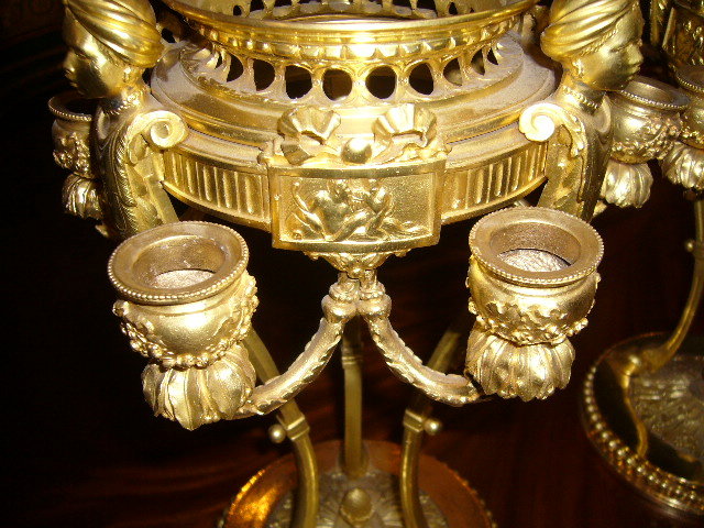 A Superb Pair of French Dore Bronze Candelabras