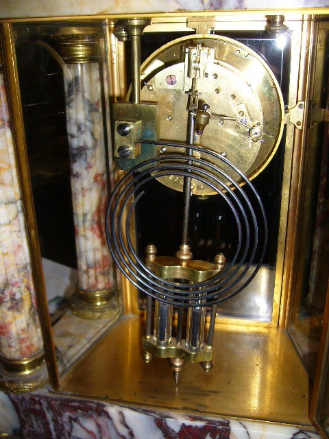 A Impressive French Portico Clock with Bronze Lion