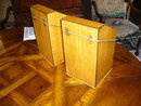 A Beautiful Pair of English Hand Painted Satinwood Knife Boxes