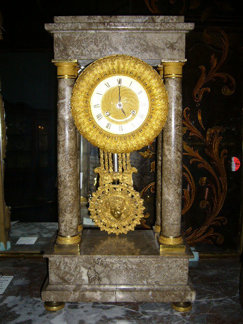 A Incredible French Napoleon III Marble and Dore Bronze Mantle Clock