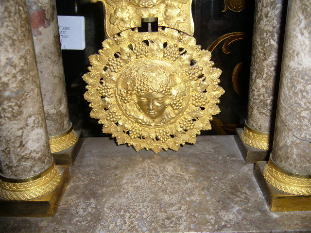 A Incredible French Napoleon III Marble and Dore Bronze Mantle Clock