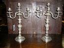 A Nice Pair of Bronze Silver-Plated Candelabras