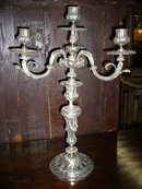 A Nice Pair of Bronze Silver-Plated Candelabras