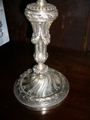 A Nice Pair of Bronze Silver-Plated Candelabras