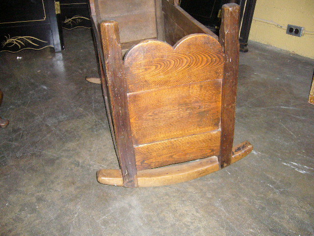 A Very Sweet English Country Oak Cradle