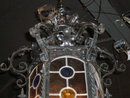 A Great French Lantern Featuring Leaded Glass Panels with three lights