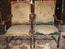 A Great Pair of 19th Century French Walnut Armchairs with Original Needlepoint