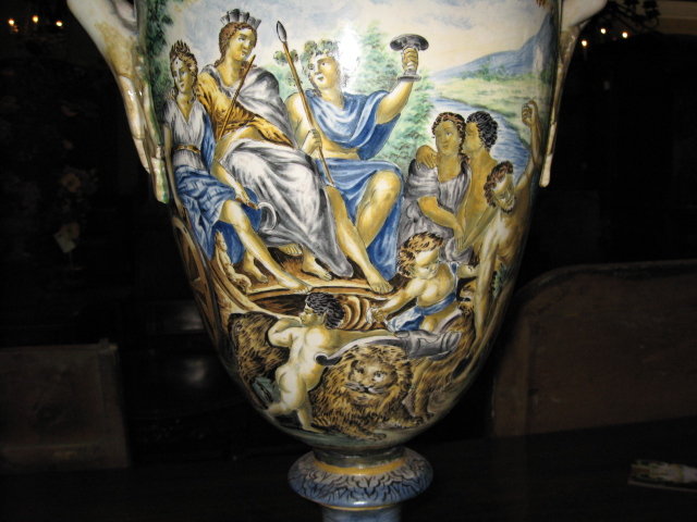 An impressive large Italian double handled urn