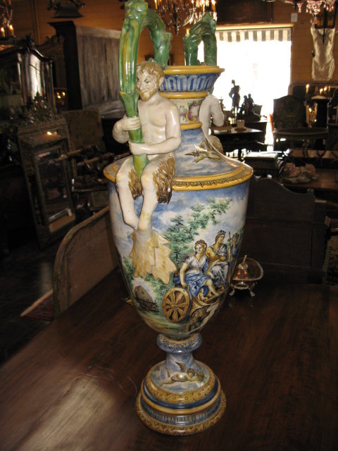 An impressive large Italian double handled urn