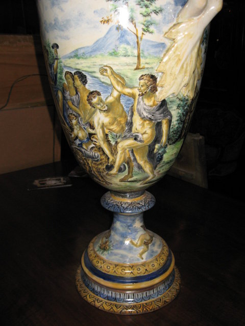 An impressive large Italian double handled urn