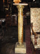 An outstanding French onyx and bronze pedestal