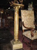 An outstanding French onyx and bronze pedestal