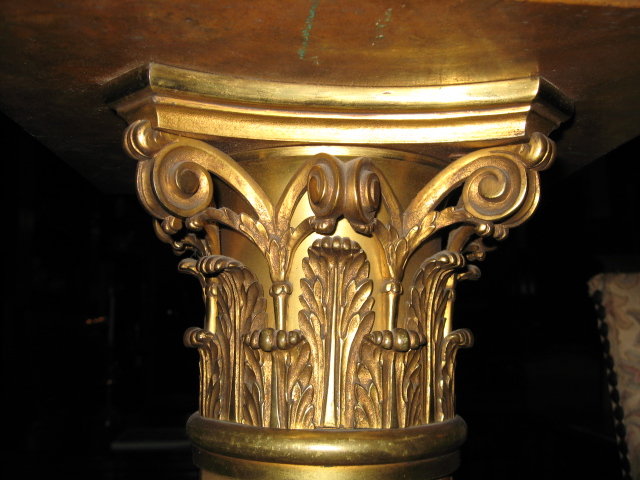 An outstanding French onyx and bronze pedestal