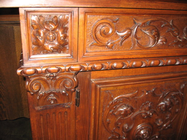 A handsome Italian Renaissance carved walnut buffet