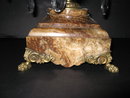 Pair of French marble, bronze and crystal