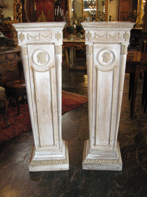 Pair of Painted Neo-Classical Pedestals