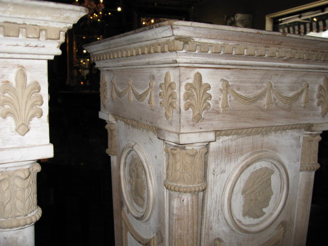 Pair of Painted Neo-Classical Pedestals